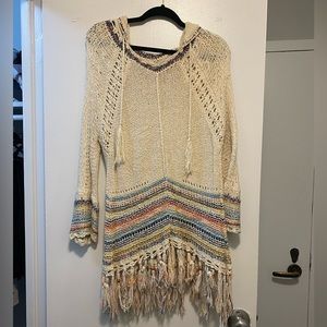 Free People Cream Knitted Tunic